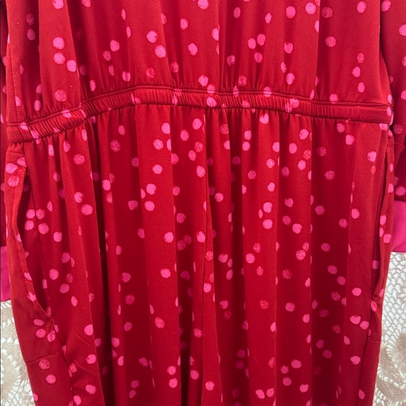 Simply Vera Vera Wang Red and Pink Polka Dot One Piece Pajamas - Picture 10 of 11